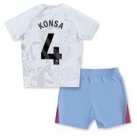 Camisa de Futebol Aston Villa Ezri Konsa #4 Equipamento Secundário Infantil 2023-24 Manga Curta (+ Calças curtas)